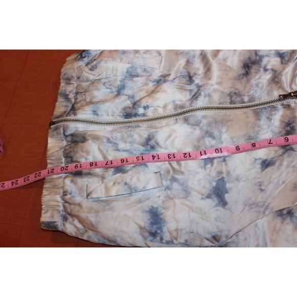 PAIGE Rosie HW Silk Tie-Dye Bomber Jacket "Forever & Ever" Embroidered Small ($3 - Picture 9 of 11